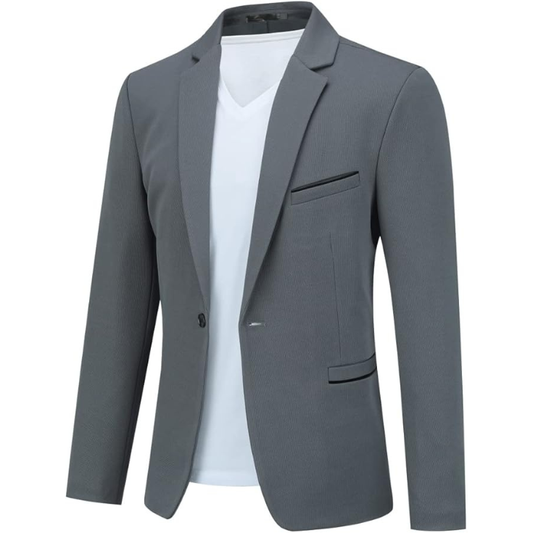 "The Lattice" Textured Grey Blazer